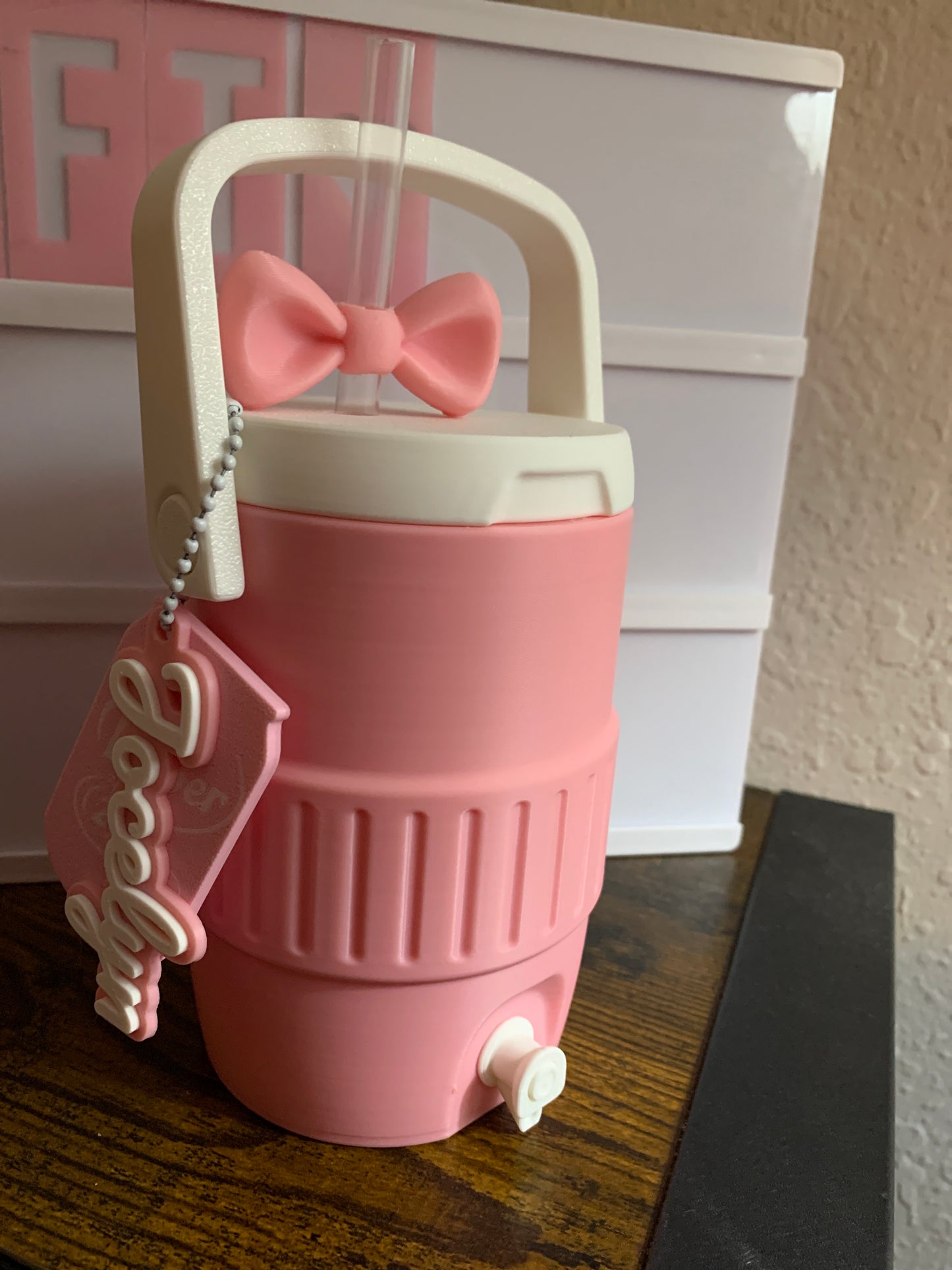 Pink bow Koozie